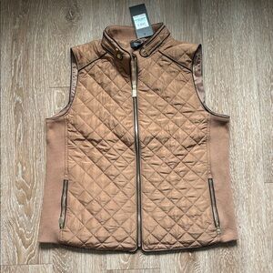 New! Jones New York caramel/tan quilted vest, Large